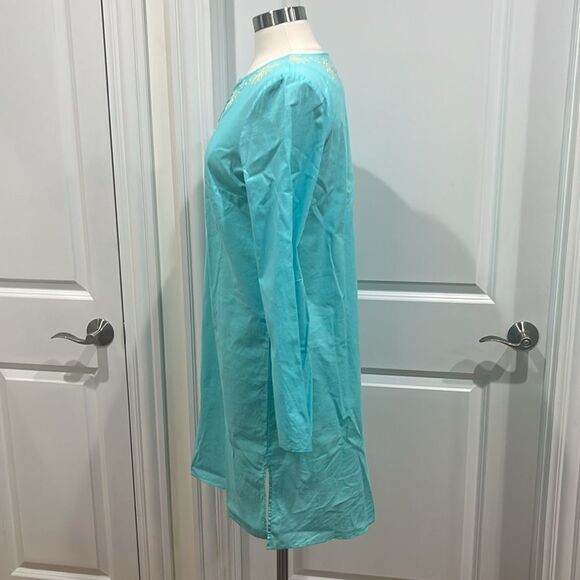 Lilly Pulitzer Elina Tunic Cover Up SHEER Embroidered Cotton Size Medium - Picture 6 of 11